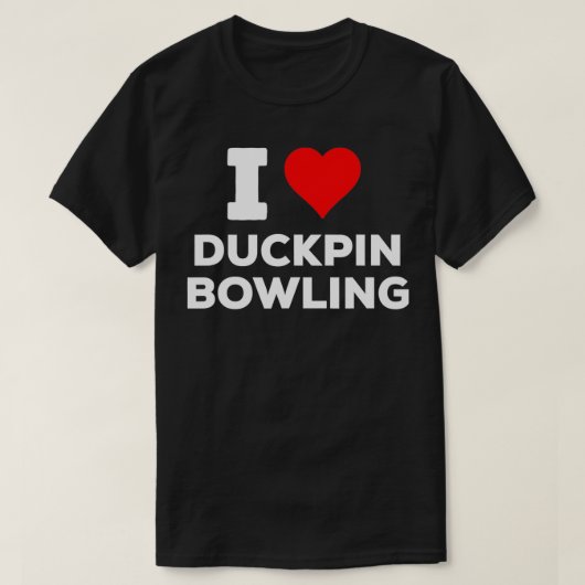 Funny Cute I Love Heart Duckpin Bowling T T-shirt (Design voorkant)