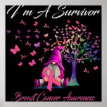 Funny Cute Ik ben een overlevende borstkankerbewus Poster<br><div class="desc">Funny Cute Ik ben een overlevende borstkankerbewuster</div>