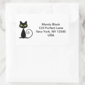 Funny Cute, ik heb de aankondiging van Black Cat v Rechthoekige Sticker (Tas)