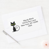 Funny Cute, ik heb de aankondiging van Black Cat v Rechthoekige Sticker (Envelop)
