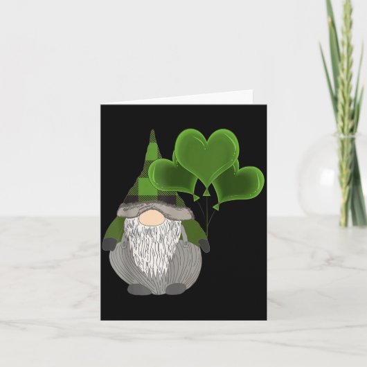 Funny Cute Irish Gnome St Patricks Day Heart Ballo Kaart (Voorkant)