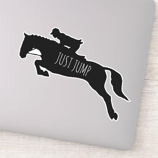 Funny Cute Just Jump Horse Equestrian Car Window Sticker (Detail)