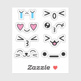 Funny Cute Kawaii Anime wordt geconfronteerd met S Sticker