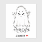 Funny Cute Kawaii Halloween Ghost Custom Cut Sticker (Vel)