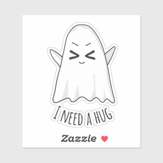 Funny Cute Kawaii Halloween Ghost Custom Cut Sticker (Vel)