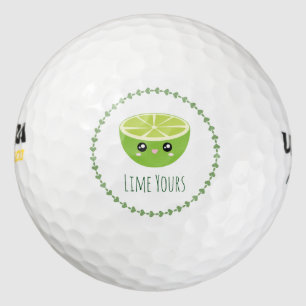 Funny Cute Kawaii Limoen Yours I's Fruit Pun Golfballen