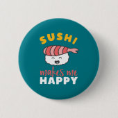 Funny Cute Kawaii Sushi Japans voedselplan Ronde Button 5,7 Cm (Voorkant)