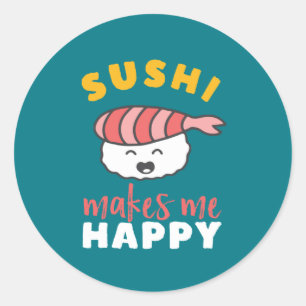 Funny Cute Kawaii Sushi Japans voedselplan Ronde Sticker
