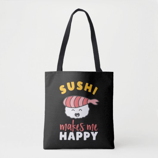 Funny Cute Kawaii Sushi Japans voedselplan Tote Bag (Voorkant)