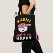 Funny Cute Kawaii Sushi Japans voedselplan Tote Bag (Dichtbij)