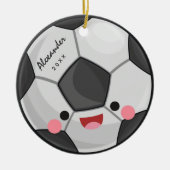 Funny Cute Kawaii Voetbal Kinder gepersonaliseerd Keramisch Ornament (Voorkant)