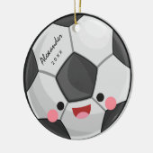 Funny Cute Kawaii Voetbal Kinder gepersonaliseerd Keramisch Ornament (Links)