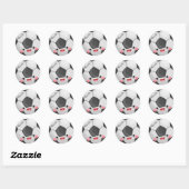 Funny Cute Kawaii Voetbal Kinder gepersonaliseerd Ronde Sticker (Vel)