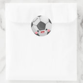 Funny Cute Kawaii Voetbal Kinder gepersonaliseerd Ronde Sticker (Tas)