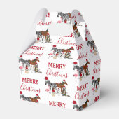 Funny Cute Kerstdieren Santa Hats Lights Bedankdoosjes (Achterkant)