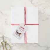 Funny Cute Kerstdieren Santa Hats Lights Cadeaulabel (Met Touw)