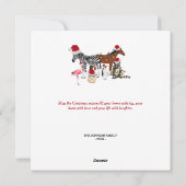 Funny Cute Kerstdieren Santa Hats Lights Feestdagenkaart (Achterkant)