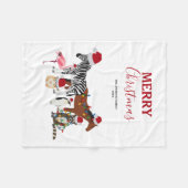 Funny Cute Kerstdieren Santa Hats Lights Fleece Deken (Voorkant (Horizontaal))