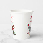 Funny Cute Kerstdieren Santa Hats Lights Papieren Bekers (Rechts)