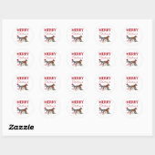Funny Cute Kerstdieren Santa Hats Lights Ronde Sticker (Vel)
