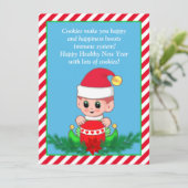 Funny Cute Kerstmis Elf en Editable Text (Staand voorkant)