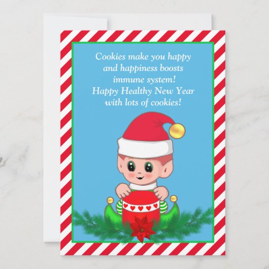 Funny Cute Kerstmis Elf en Editable Text (Voorkant)