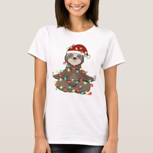 Funny Cute Kerstmis Sloth T-shirt (Voorkant)