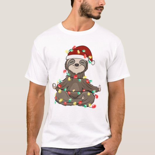 Funny Cute Kerstmis Sloth T-shirt (Voorkant)