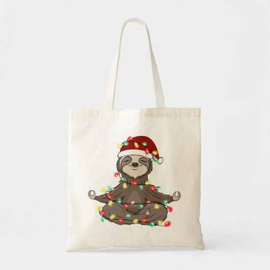 Funny Cute Kerstmis Sloth Tote Bag (Voorkant)