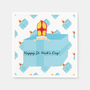 Funny Cute Kinder Art St. Nicholas Sinterklaas Servet