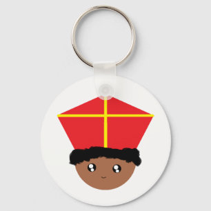 Funny Cute Kinder Art St. Nicholas Zwarte Piet Sleutelhanger
