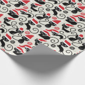 Funny Cute kittens die Kerstmis met de kerstman he Cadeaupapier (Hoek)