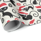 Funny Cute kittens die Kerstmis met de kerstman he Cadeaupapier (Rol Hoek)