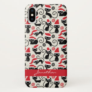 Funny Cute kittens die Kerstmis met de kerstman he Case-Mate iPhone Case