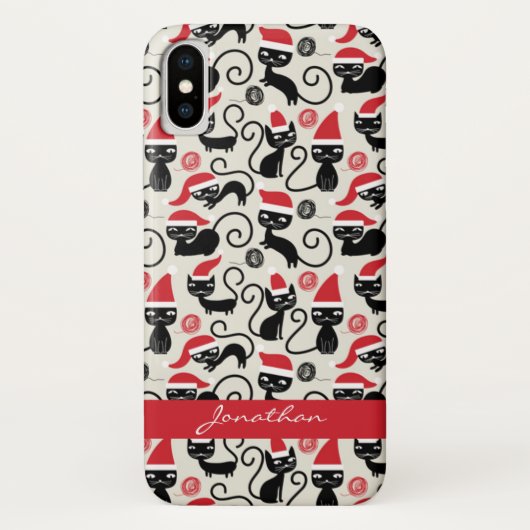 Funny Cute kittens die Kerstmis met de kerstman he Case-Mate iPhone Case (Achterkant)