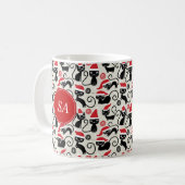 Funny Cute kittens die Kerstmis met de kerstman he Koffiemok (Voorkant links)