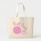Funny Cute Knitting Ball Sack Grote Tote Bag (Voorkant)