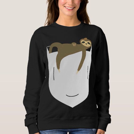 Funny Cute Lazy Sloth Pocket Trui (Voorkant)