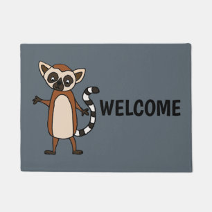 Funny Cute Lemur Cartoon Deurmat