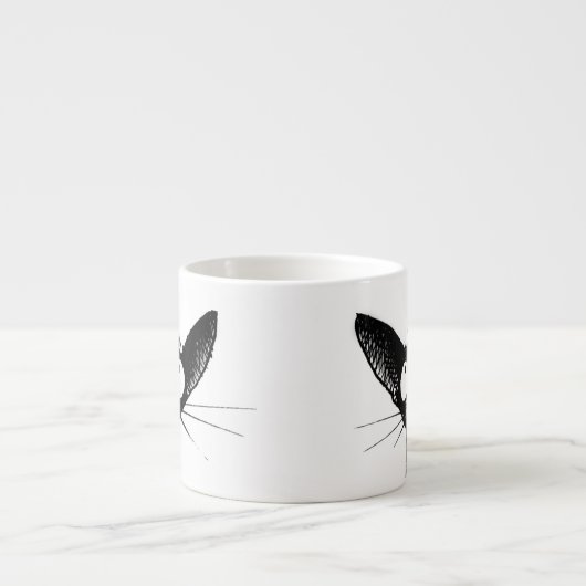 Funny Cute Little Black Cat Art Espresso Kop (Voorkant)