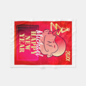 Funny Cute Little Cartoon Boy Happy New Year Fleece Deken (Voorkant (Horizontaal))