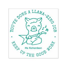 Funny Cute Llama Amazing Job Teacher Rewards Zelfinktende Stempel
