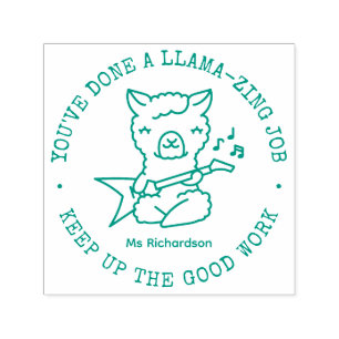 Funny Cute Llama Amazing Job Teacher Rewards Zelfinktende Stempel