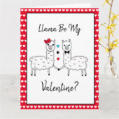 Funny Cute Llama Pun Valentijnsdag Kaart (Gele Bloem)