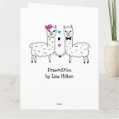 Funny Cute Llama Pun Valentijnsdag Kaart (Achterkant)