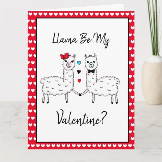 Funny Cute Llama Pun Valentijnsdag Kaart (Voorkant)