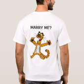 Funny Cute Marry Me Marriage Voorstel Tijger Naam T-shirt (Achterkant)
