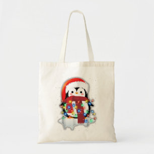 Funny Cute Merry Kerstmis Penguin Costume Tote Bag