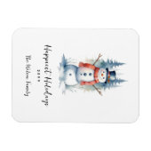 Funny Cute MInimalist Snowman Frosted Forest Magneet (Horizontaal)