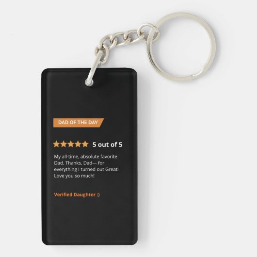 Funny Cute Modern 5 Star Pap Foto Sleutelhanger (achterkant)